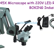 Ювелирные изделия инструменты 7x-45x Алмазная установка микроскоп с 220V светодиодный кольцевой светильник ювелирные изделия микроскоп с низкой ценой для продвижения