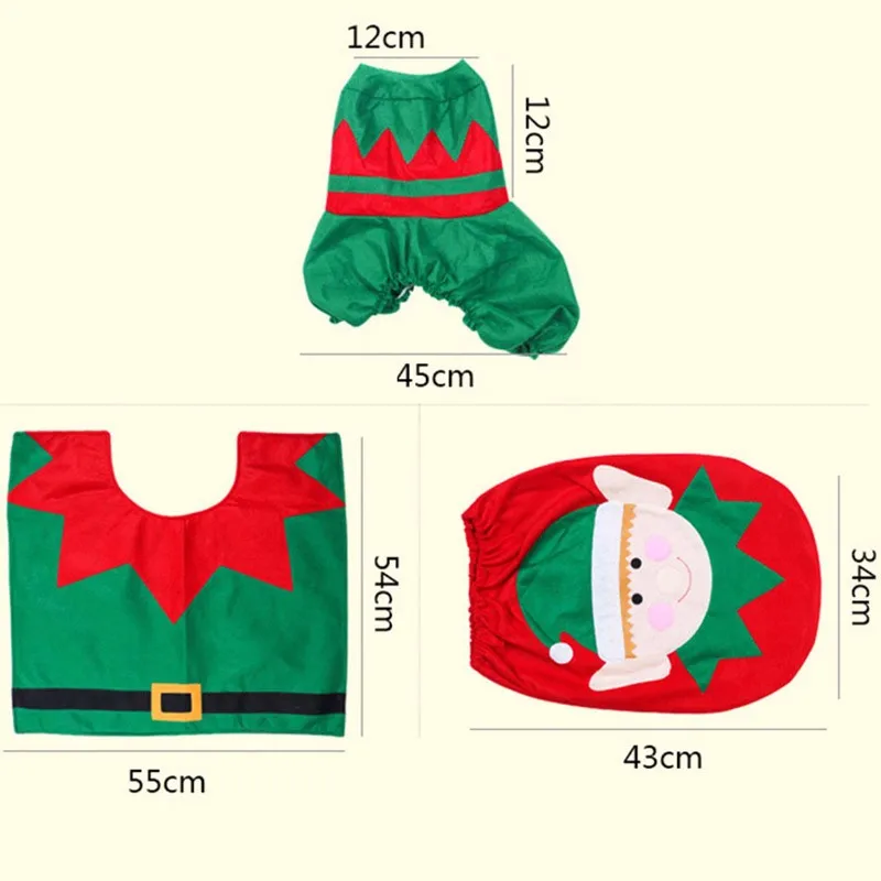 Christmas-Decorations-Toilet-Seat-Cover-Santa-Claus-Snowman-Elk-Elf-Rug-Bathroom-Set-Contour-Rug-Christmas-Decorations-Bathroom-Set-MR0030 (7)