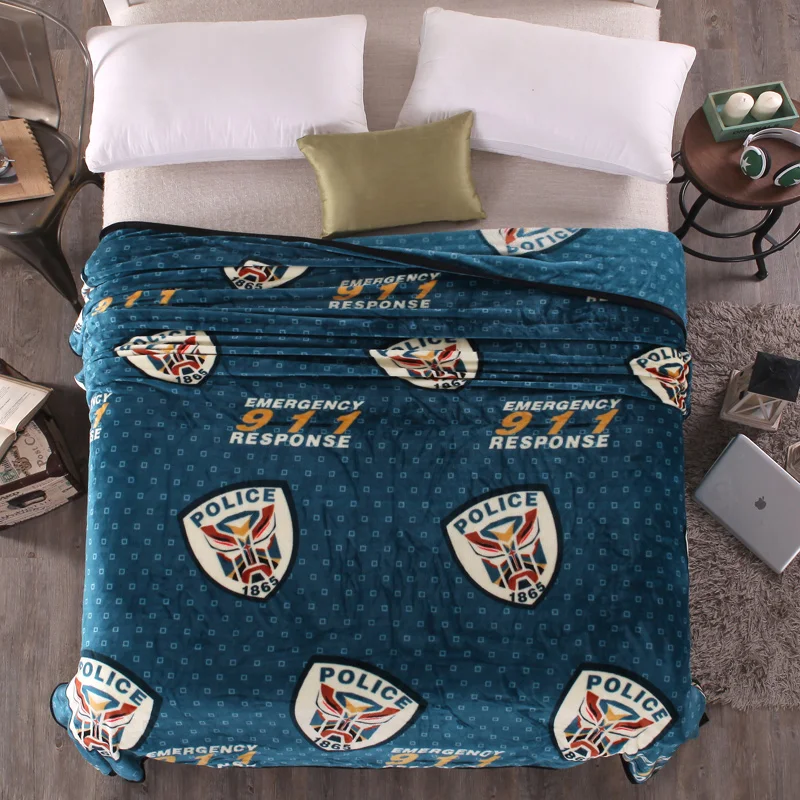 Постельные принадлежности Outlet Флис Шерпа Одеяло Темно-Синий и белый Печатных Уютный Дом Легкий Уход королева Бросок 120x200 см 150 х 200 см 200 х 230 с...