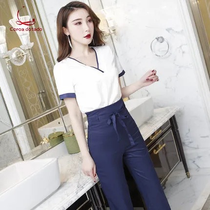 

Foot bath technician working clothes set female 2019 spring and autumn pedicure shop pants beautician