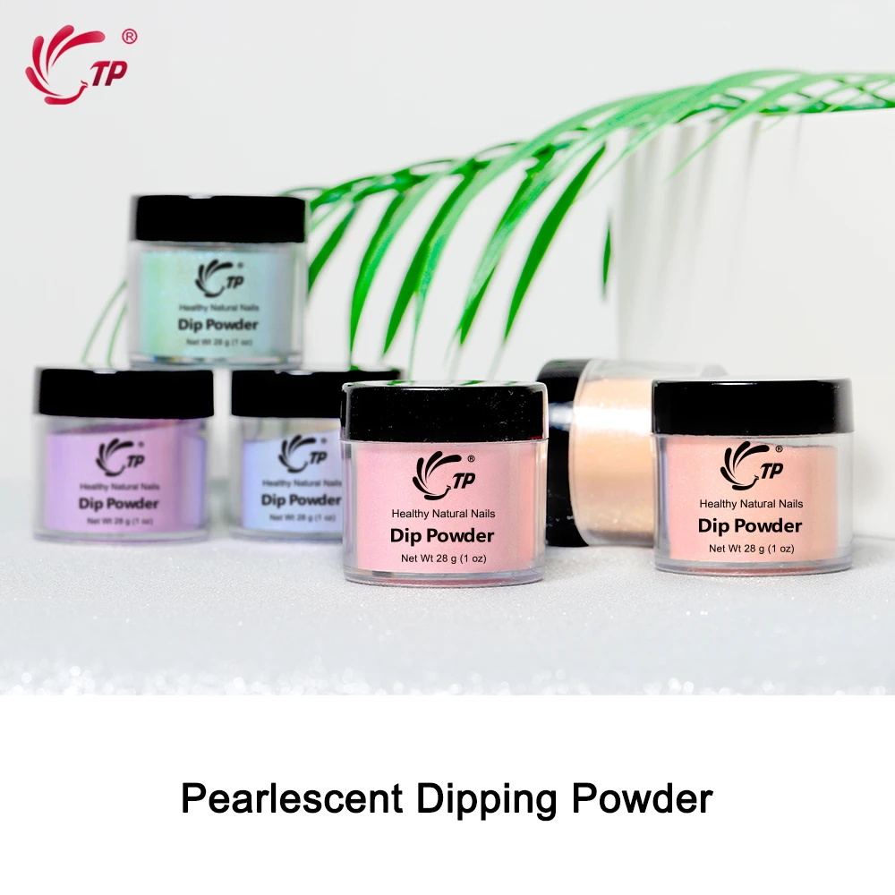 TP 28g 1oz/jar Nail Art Pearlescent Dipping Powder Salon French Acrylic System Dip Powder Dust Decoration Quick Dry Faster Apply