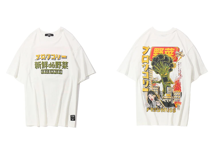 Мужская футболка в стиле хип-хоп, футболка в японском стиле Харадзюку С ...