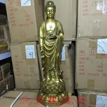 

Luckylion genuine copper copper Buddha Amitabha Amitabha stood like a big Amitabha ornaments high 77cm