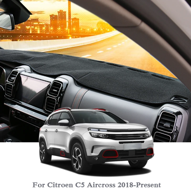 

Silicone Anti-Sunshine Mat Car Dashboard Cover Protect Pad Cover For Citroen C5 Aircross 2018-Present LHD&RHD Car Accessories