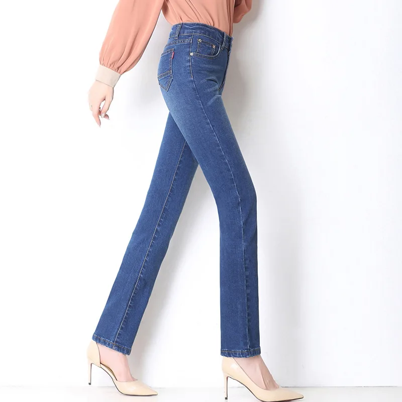 GEJIAN Female Washed Denim Skinny Pencil Pants plus size jeans Women Mom Jeans High Waist Jeans skinny jeans woman