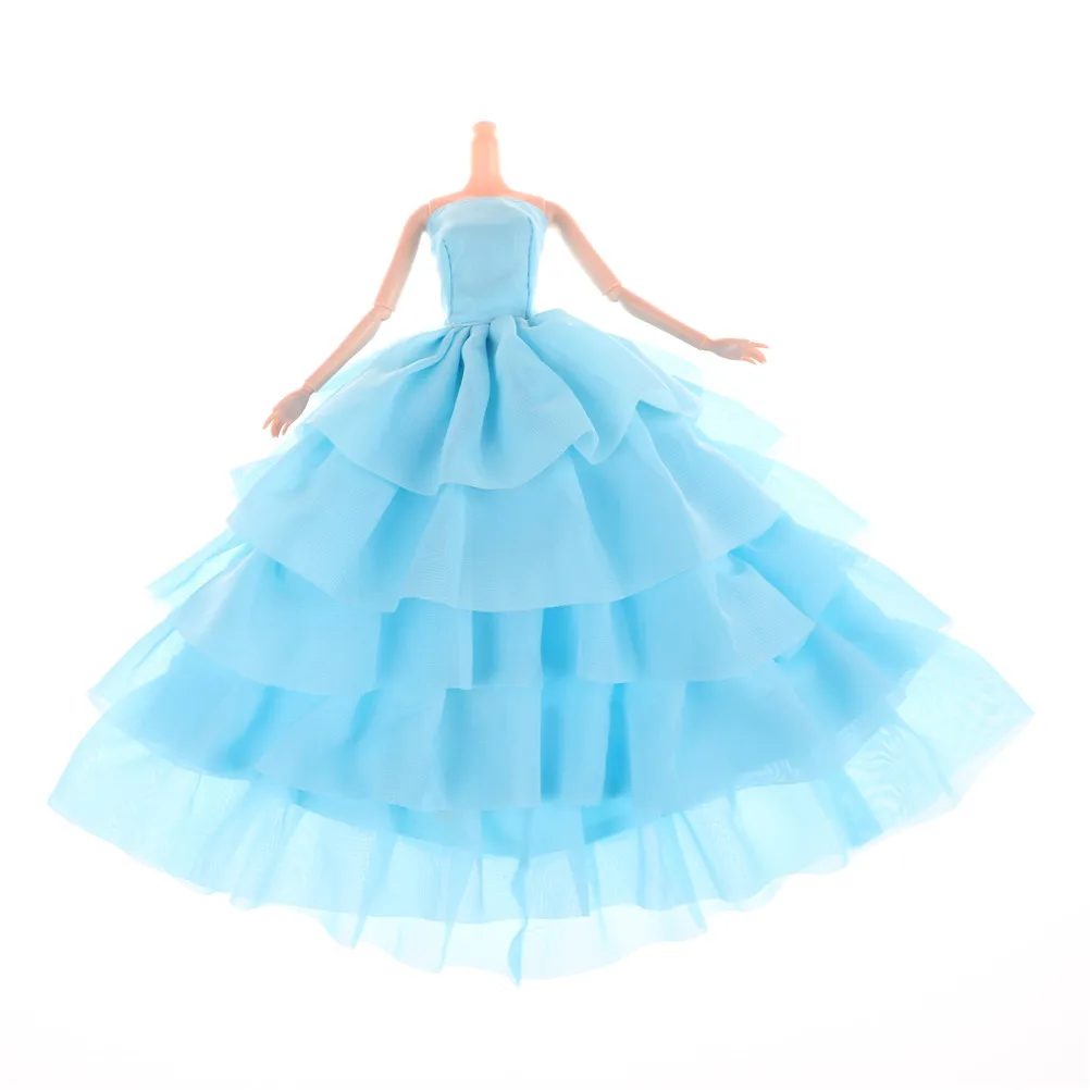 Элегантное кружевное многослойное свадебное платье для куклы ручной работы