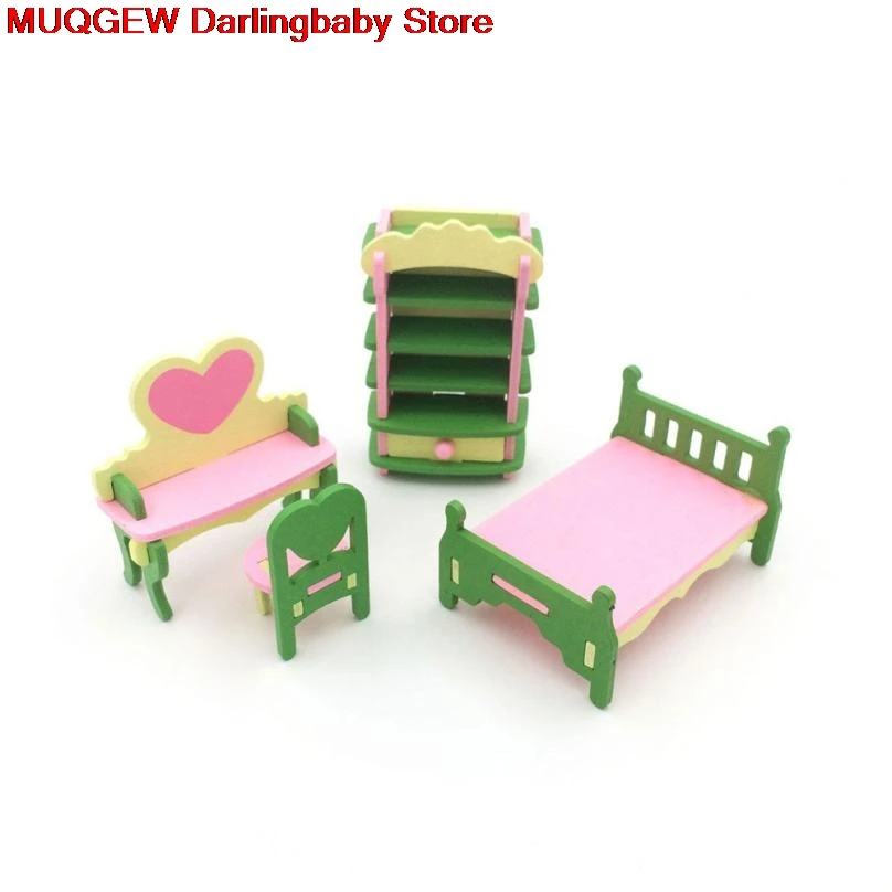 Furniture Toys Детский игровой деревянный домик, игрушка, кухня, гостиная, миниатюрные украшения, ролевые игры, миниатюрные игрушки для мебели, кукольный домик, Миниатюрный 1:12 - Цвет: Furniture Toys