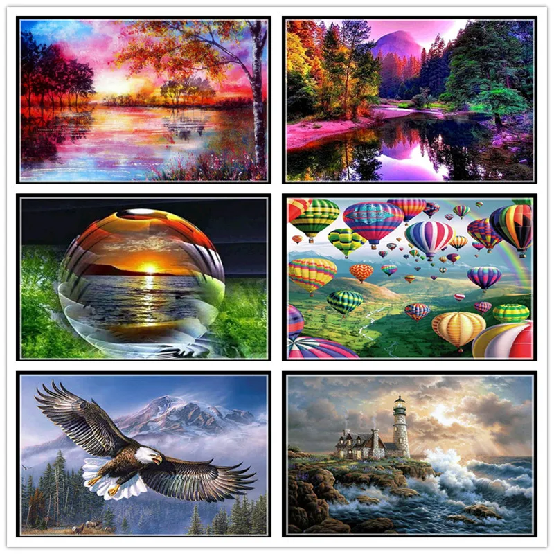 

Full round diamond 5D DIY diamond painting landscape garden embroidery cross stitch mosaic painting home decoration Christmas gi