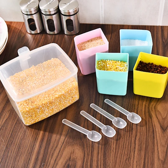Пластик разделить Spice поле Кухня приправа банку приправы коробка Творческий сахар баночку соли Jar Кухня аксессуары
