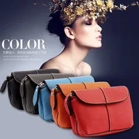 Cosmetic Bag Women Genuine Leather Makeup Clutch Bag Professional Cosmetic Cases five Color Pouch For Iphone Credit Card Case