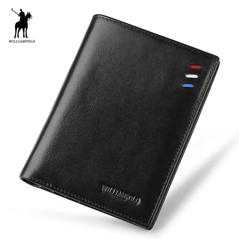 

Men Wallet Leather Purse With Removable Card Holder Cowhide Money Bag Black Brown Luxury Brand Cow Leather pl261