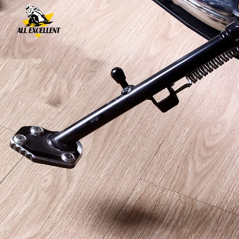 

Motorcycle Aluminum Side Stand Kickstand Support Plate Foot Pads Extension Pads for 2014-2016 BMW R Nine T
