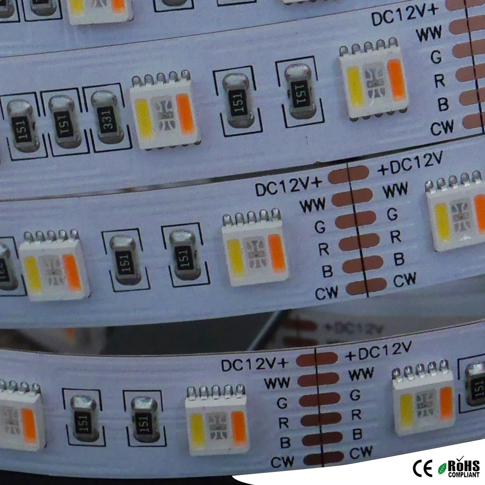 DC12V/24 В 5 м/лот 5050 RGBWW 5 цветов в 1 светодиодный чип гибкий светодиодный светильник RGB+ холодный белый и теплый белый, 60 Светодиодный s/m IP30/IP67