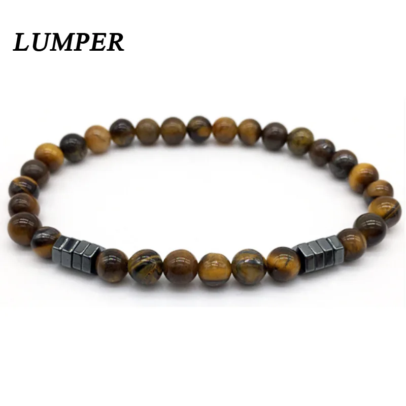 LUMPER 2018 новый модный каменный браслет с бусинами мужские ювелирные изделия 6 мм