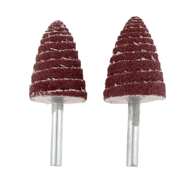 DRELD 2 Pcs 80 Tapered Cone Grinding Head Sandpaper Flap Wheels
