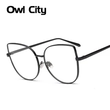 Роскошный Негабаритных кошачий глаз очки кадр бренд Дизайн ясно Винтаж Для женщин большой оптические очки кадр очки для женщин