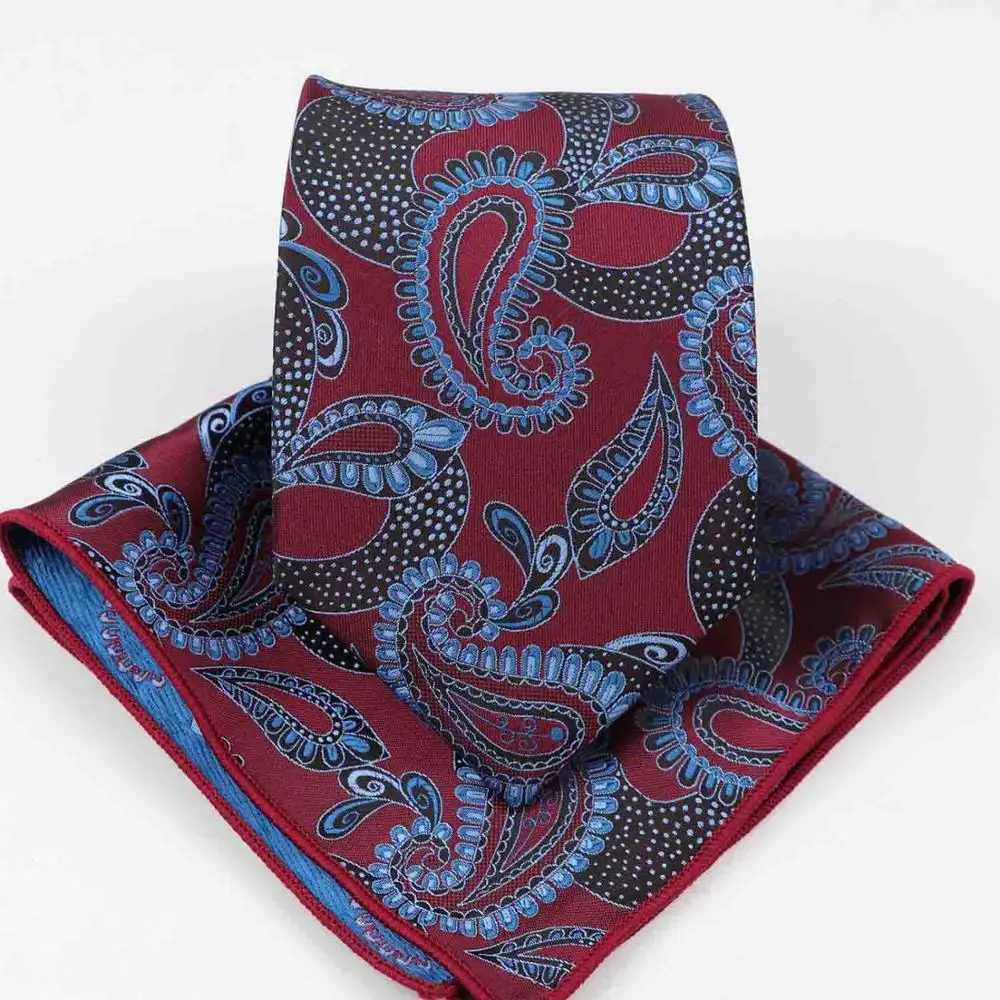 Мужской формальный Пейсли Полиэстер Карман квадратный галстук шейный платок галстуки много два шт набор - Цвет: 16