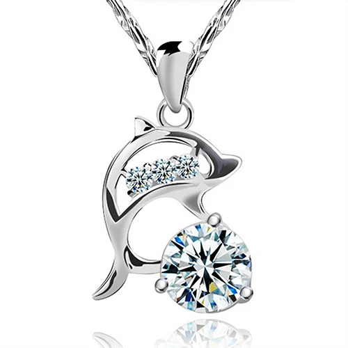 

5Pcs Women Jumping Dolphin Pattern Rhinestone Pendant Jewelry Gift