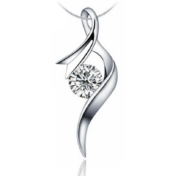 

Sterling Silver Clavicle Necklace Silk Pendant Zircon Zircon Wedding Pendant Jewelry for Women 18K Gold Plated