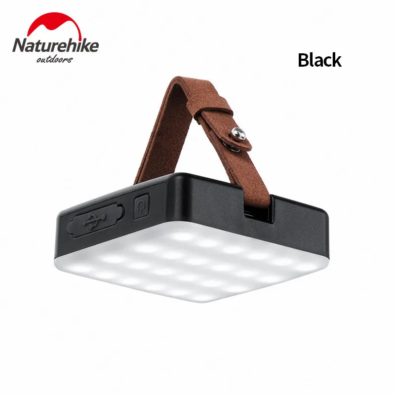 Naturehike Многофункциональный светодиодный фонарь для кемпинга портативная походная лампа в палатку светильник USB Перезаряжаемый наружный светильник для наружного использования - Цвет: Black