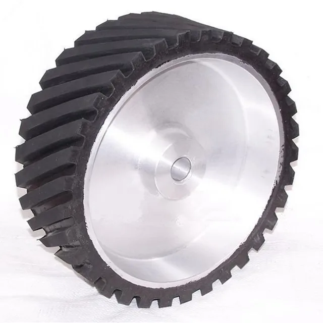 10 inch 50mm Thickness 250*50mm Serrated Belt Grinder Rubber Wheel