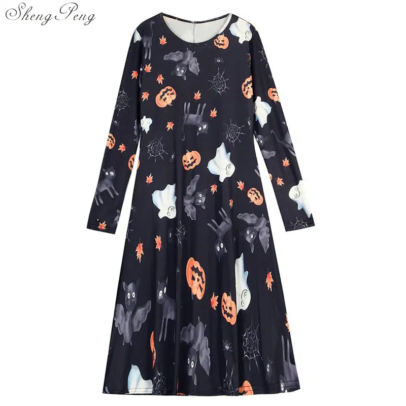 

Ladies Women's Fashion Halloween long Sleeve Vintage Gown Evening Party Dress Halloween Party V1146