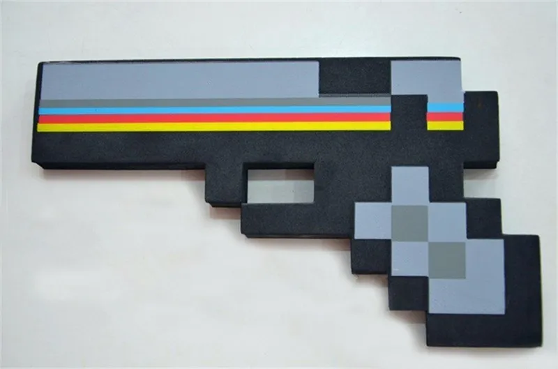

1Pc 10 inch Minecrafted Pixelated Ender Black Pistol Foam Gun Toy Weapon