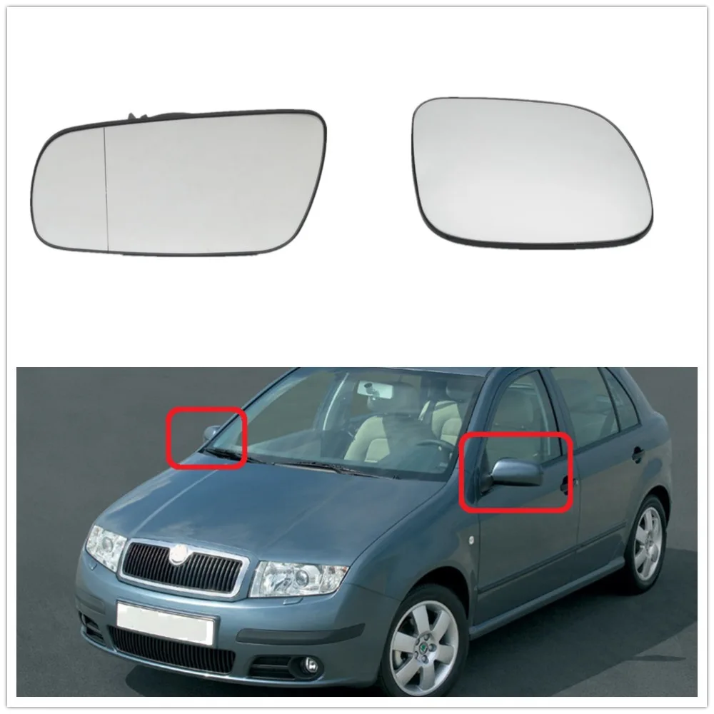 Слева+ справа) для Skoda Fabia MK1 подтяжка лица 2005 2006 2007 2008 автостайлинг с подогревом зеркальное стекло