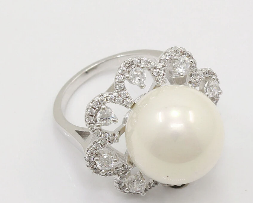 

00567 Pearl Jewelry Cz Topaz Ring