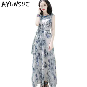 

Robe Long Bohemian Dress Sleeveless Women Summer Dress 2020 Slim Thin Womens Clothing Maxi Dresses Casual Vestidos Mujer FYY452