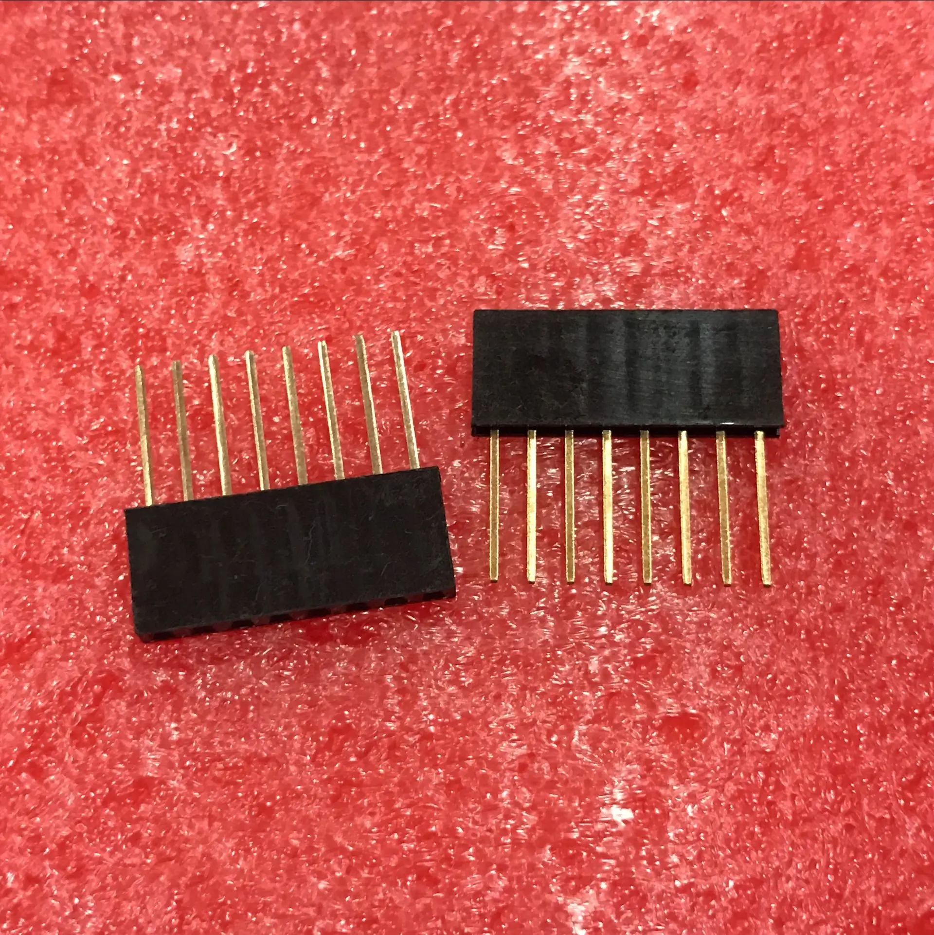 

20pcs/lot 8pin 2.54MM 10MM Long Gold Plated Needle Female Pin Header Strip Stackable Header