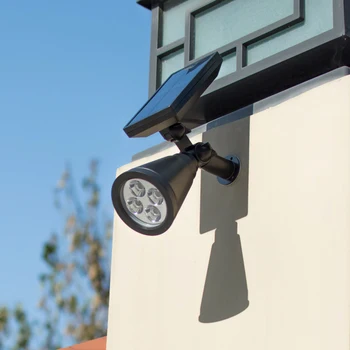 

Outdoor Solar Lights 4 LEDs Waterproof Landscape Lighting Spotlight Wall Light for Yard Garden Pool Warm White Holiday Light