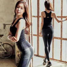 Для женщин yoga комплекты в полоску без рукавов из двух Костюм из нескольких предметов Для женщин yoga Комплект Топ Леггинсы пикантные yoga Одежда Фитнес Танцы yoga комплект