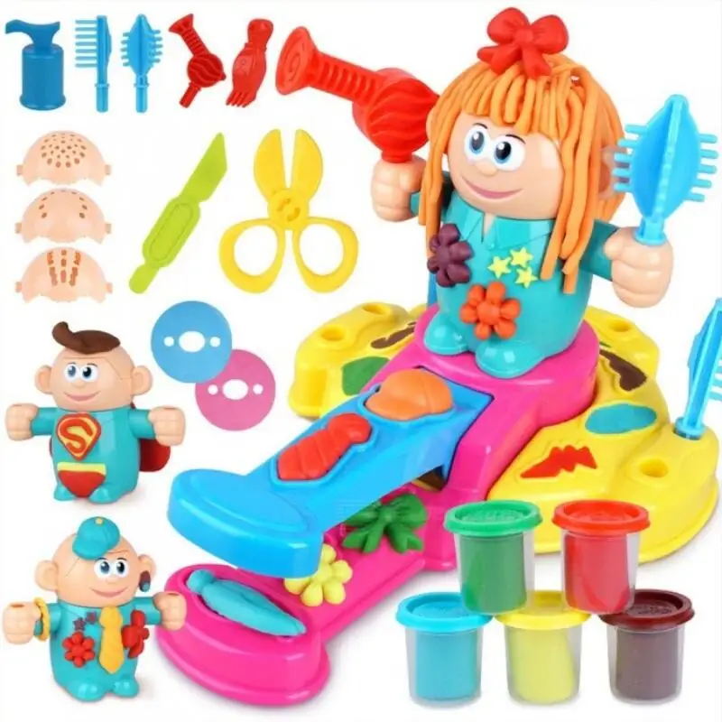 

Children Modeling Clay Toy Set Plasticine Mold Tool Suit Ultra clay Toy 3D Barber Mud Multi color Novelty Interesting Toys