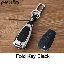 Цинковый сплав+ кожа для стилизации автомобильного пульта чехол для ключей для Ford Focus 3 4 Mondeo MK3 MK4 Kuga Escape Edga чехол для ключей
