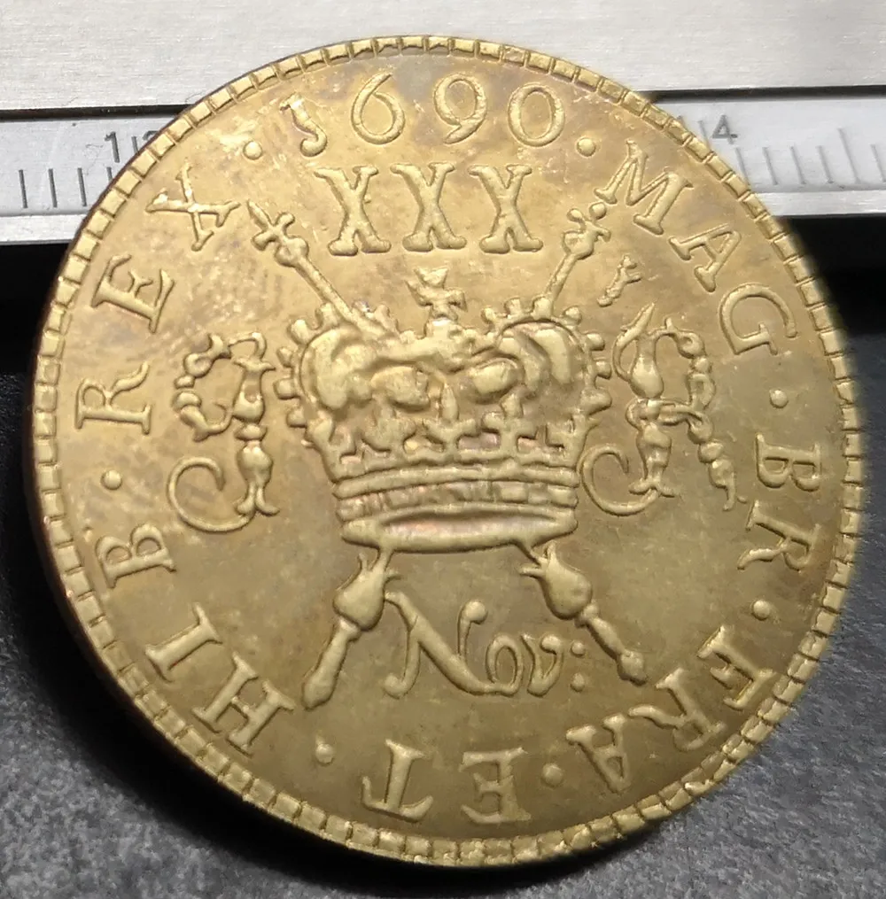 1690 Ireland 30 Pence-James II латунь имитация монеты