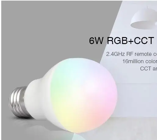 

Mi Light FUT014 E27 6W RGB+CCT led bulb lamp smart mobile phone APP WIFI AC85V-265V led light white warm Dimmable Lampada Light