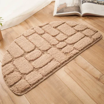 

Solid Area Rugs For Home Half-round Door Mat Entrance Foot Mat Bathroom Carpet Water Absorption Floor Carpet tapete para sala