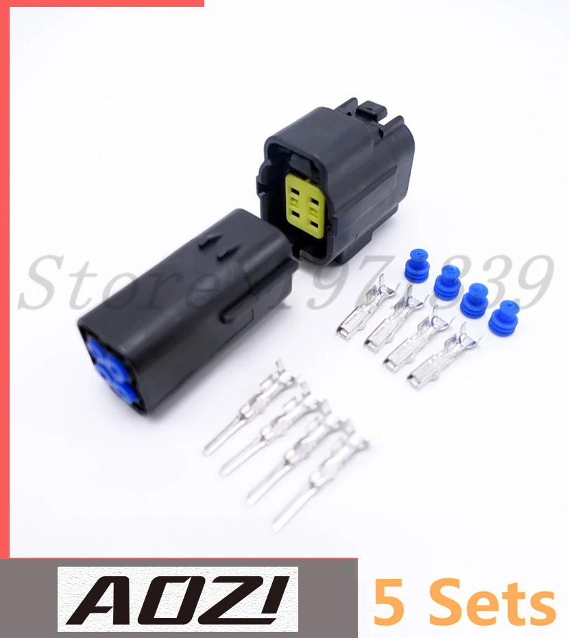 5 Sets Cable Automotive Connector Plug Kits Male Female Connector AMP 1