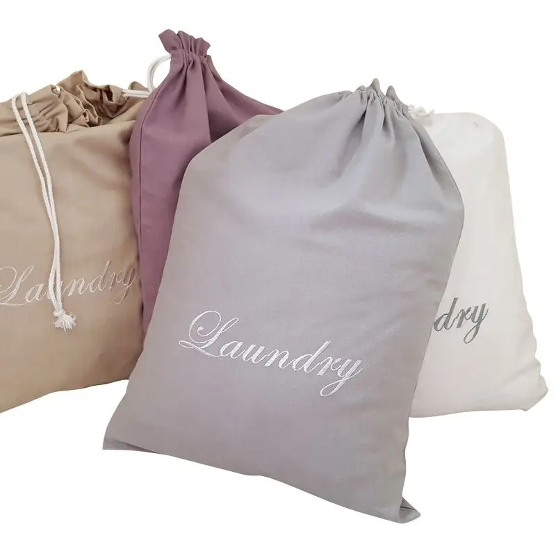 Beige Crème /& Rouge en coton à rayures sac à linge sac de rangement ou jouet sac