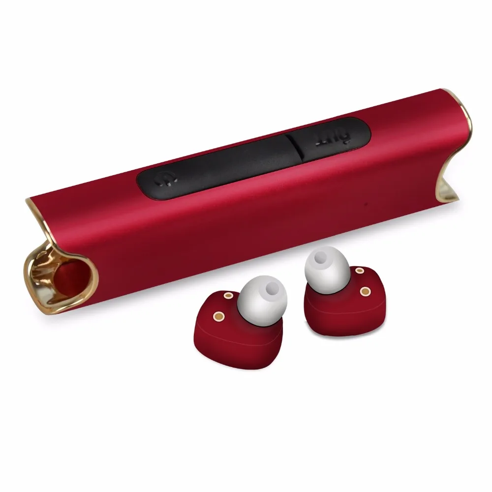 OKCSC S2 магнитные Близнецы беспроводной Водонепроницаемый IPX7 Bluetooth V4.2 наушники стерео гарнитура для iPhone 7 xiaomi с внешним аккумулятором - Цвет: Красный