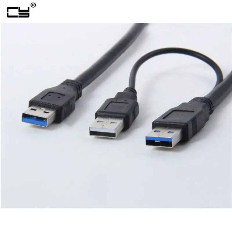 

Super Speed USB 3.0 Power Y Cable Two A Male to USB Male for External Hard Disk