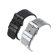 18mm/20mm/22mm/24mm Generic Stainless Steel Watch Strap Bracelet Mesh Buckle Watch Band Wristbands Accessories for huawei watch 1 smart watch 18mm milanese stainless steel band strap men s bracelet with classic buckle i69