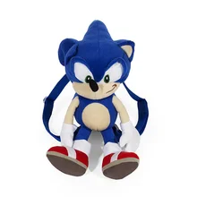 New SONIC THE HEDGEHOG PLUSH BACKPACK BLUE SOFT DOLL FIGURE SEGA 18