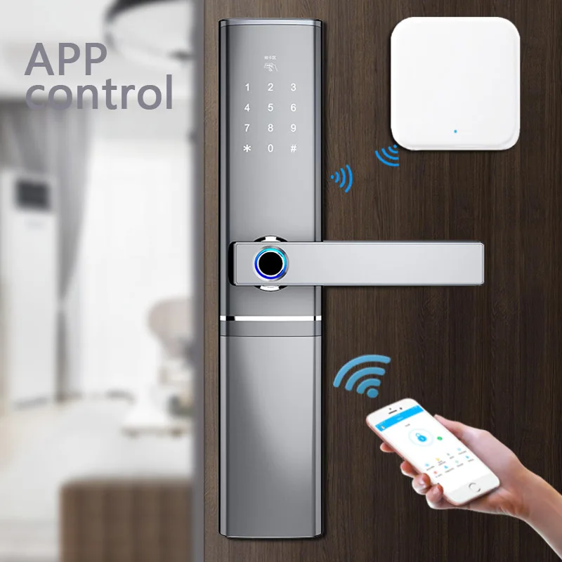 

App Bluetooth Wifi Gateway Doorlock Fingerprint Smart Lock Passcode IC Card Locks Anti-theft Indoor Electronic Locks D8 NEW