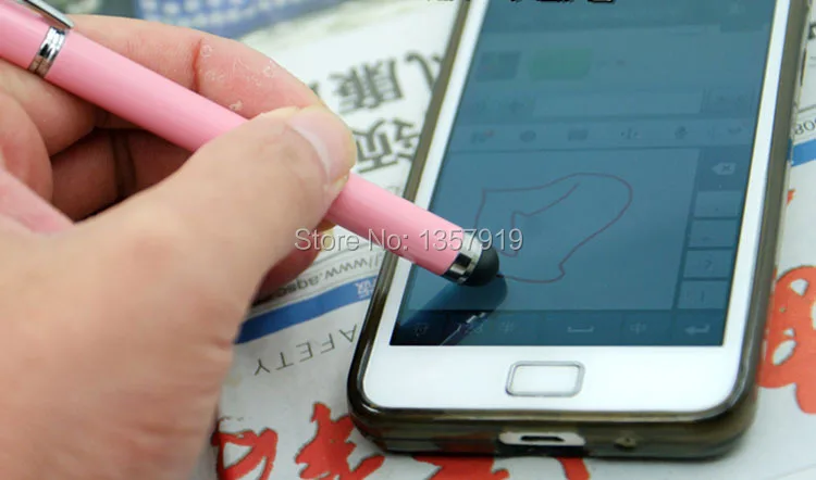 2 в 1 шариковый емкостный экран Стилус сенсорная ручка для iPad samsung Galaxy планшет ПК 500 шт/партия