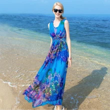 Women 100% Silk dress Beach dress 100% Natural Silk Blue Floral Print dress Holiday summer dresses Free Shipping HOT Sell hot sell christmas blue nativity dress boutqiue baby girl hot style dresses
