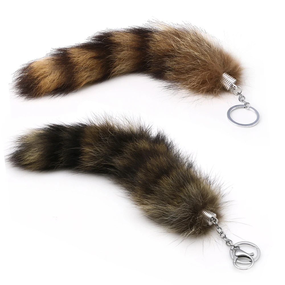 

Drop Ship Key Ring Raccoon Coat Tails Chain Keychain Keyring Gift New