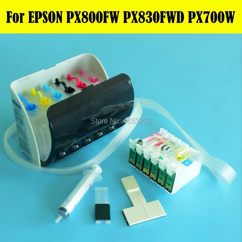 6 цветов/комплект Система непрерывной подачи чернил для Epson 1500 Вт P50 1400 PX650 PX660 RX285 RX585 RX685 RX560 СНПЧ