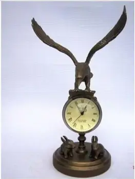 

collect Bronze Copper Eagle sculpture mechanical clock watch crafts ornaments